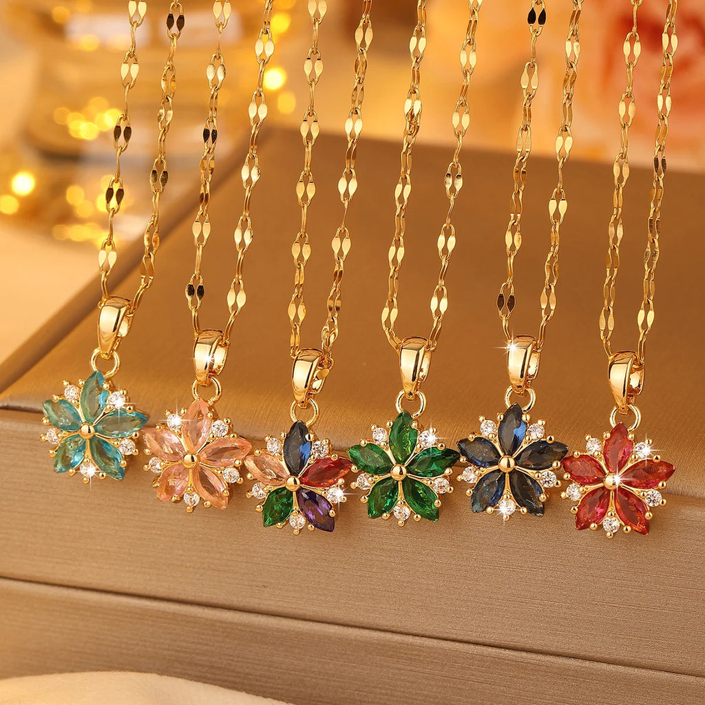 Collier de fleur cristal