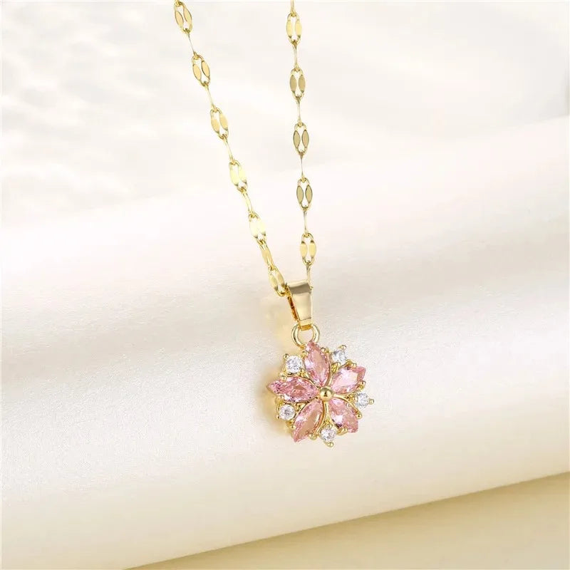 Collier de fleur cristal